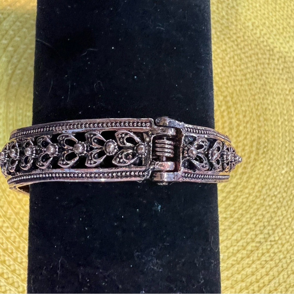 Striking Bypass Bracelet With Ruby Colored And Cl… - image 5